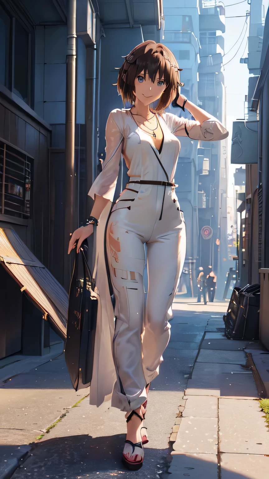 ((Final Fantasy (Yuna), (young girl, 16 years old, full body, naked body, dark hair, light skin, scarlet lips, smile; black, expressive playful eyes, long eyelashes)). ((Anime girl with brown hair hair and white dress with necklace, beautiful character painting, soft anime computer graphics, realistic anime art, beautiful anime woman, Cyberpunk, futurism, tight jumpsuit, anime girl rendering, Makoto Shinkai and Artgerm, realistic 3D anime style, anime realism style, digital art in anime style, beautiful anime girl)), (style, very beautiful young girl)). ((High quality, masterpiece)).very sexy, 75 % nsfw, 60% nude