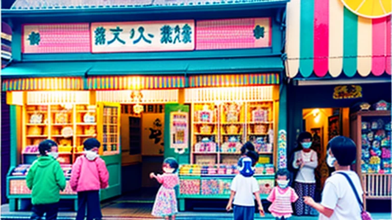 Candy shop、Sunset on 3rd Street、Children playing with a spinning top、Parents and children playing with kites、Children playing with menko、Children shopping at a candy store、Old Japanese tiled house、Scene of children playing、A crowd of children playing in front of a candy store、Children's smiling faces、Children's smiling faces、Children's smiling faces、Grandma poster girl of a candy store、Candy Shop Mask、Showa era masks、Hyotko mask、