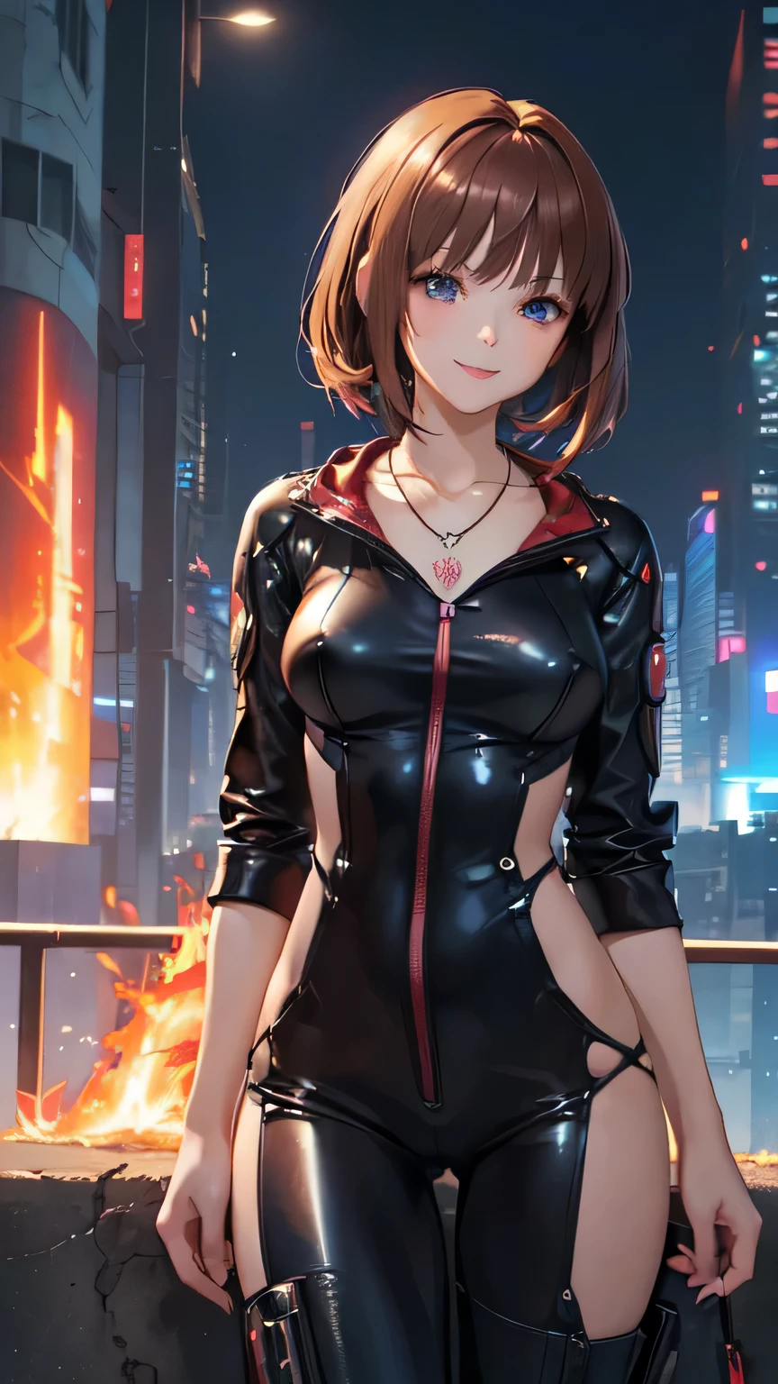 ((Final Fantasy (Yuna), young girl, , full body, naked body, dark hair, light skin, scarlet lips, smile; black, expressive playful eyes, long eyelashes)). ((Anime girl with brown hair hair and white short fire dress with necklace, beautiful character painting, very short drees style fire cowboy skirt, soft anime computer graphics, realistic anime art, beautiful anime woman, Cyberpunk, futurism, tight jumpsuit, anime girl rendering, very sexy, 75 % nsfw, 60% nude, open legs))