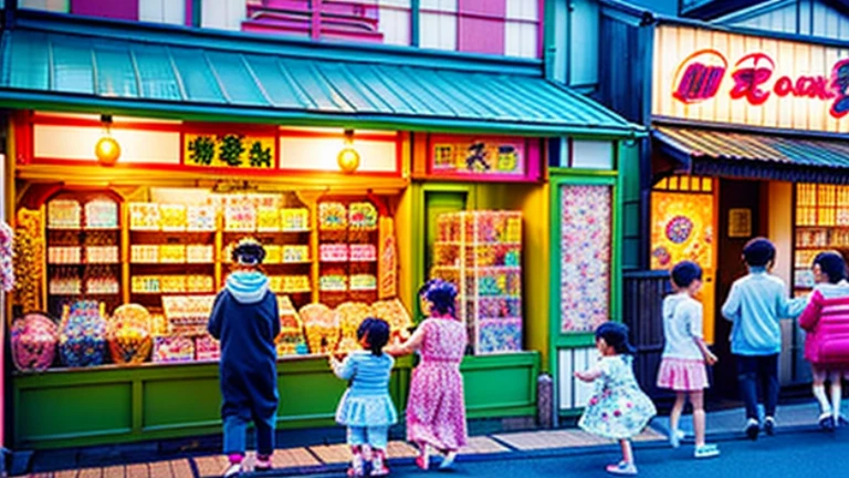 戦後のJapan candy shop、Sunset on 3rd Street、Children playing with a spinning top、Parents and children playing with kites、Children playing with menko、Children shopping at a candy store、Old Japanese tiled house、Scene of children playing、A crowd of children playing in front of a candy store、Children's smiling faces、Children's smiling faces、Children's smiling faces、Grandma poster girl of a candy store、Candy Shop Mask、Showa era masks、Hyotko mask、Japan candy shop、Japan candy shop、