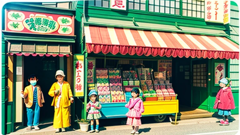 戦後のJapan candy shop、Sunset on 3rd Street、Children playing with a spinning top、Parents and children playing with kites、Children playing with menko、Children shopping at a candy store、Old Japanese tiled house、Scene of children playing、A crowd of children playing in front of a candy store、Children&#39;s smiling faces、Children&#39;s smiling faces、Children&#39;s smiling faces、Grandma poster girl of a candy store、Candy Shop Mask、Showa era masks、Hyotko mask、Japan candy shop、戦後のJapan candy shop、