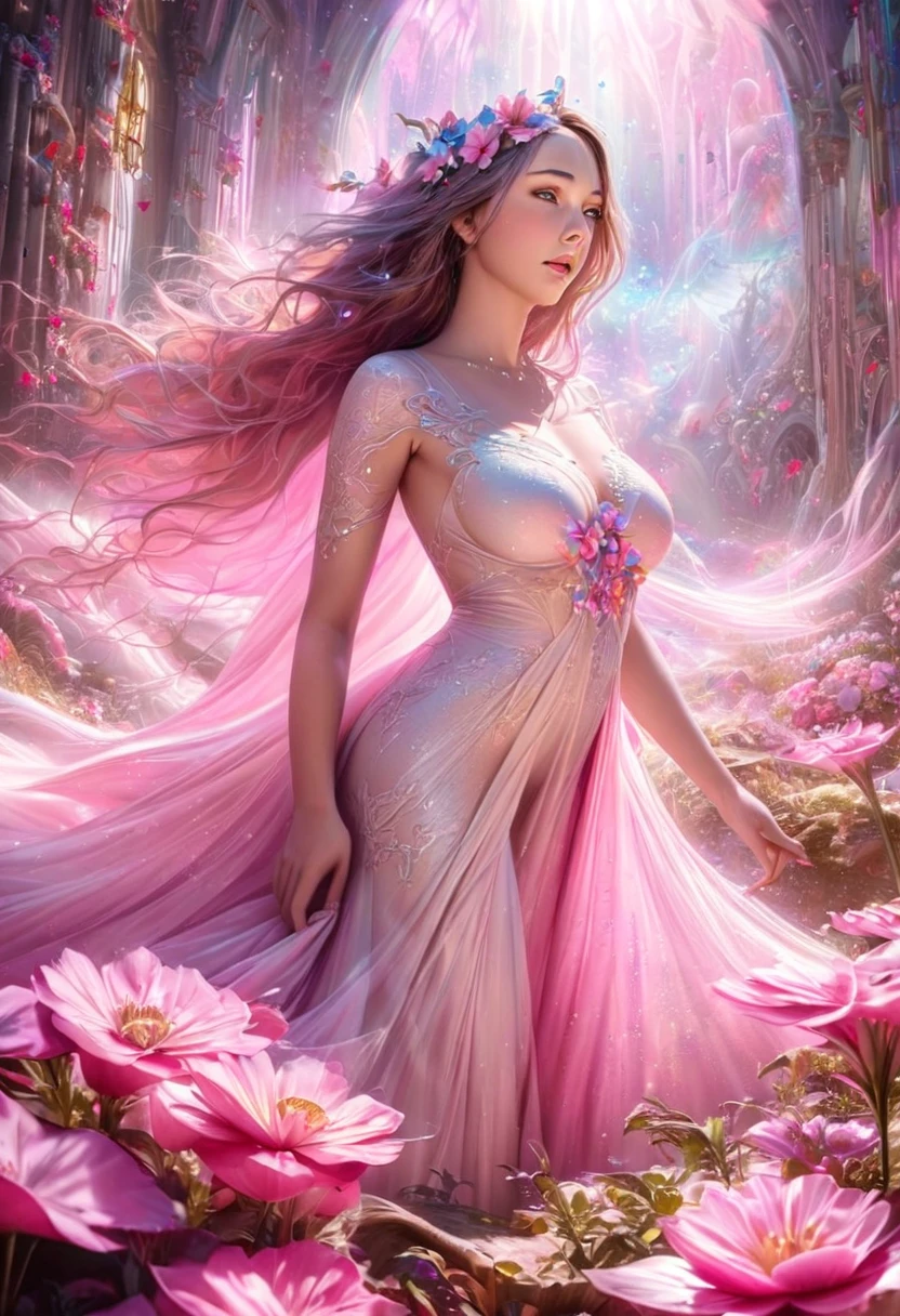 (best quality,4k,8k,highres,masterpiece:1.2),ultra-detailed,(realistic,photorealistic,photo-realistic:1.37),goddess, floating, ground, sheer delicate silks, light source, gentle divine radiance, field of flowers, ethereal, graceful, flowing dress, glowing, divine energy, vibrant colors, surreal, magical, peaceful ambiance, soft petals, enchanting, dreamlike, ethereal beauty, tranquil, shimmering, surreal lighting, fantasy, beauty, magic, surrealistic, graceful movements, captivating, otherworldly, radiant, tranquility, mesmerizing, ethereal atmosphere, delicate features, enchantment, harmonious, serenity, ethereal surroundings, surreal landscape, ethereal glow, delicate flowers, mystical, heavenly, graceful posture, uplifting, otherworldly realm, tranquility, surreal atmosphere, soft and vibrant hues, glowing aura, blissful