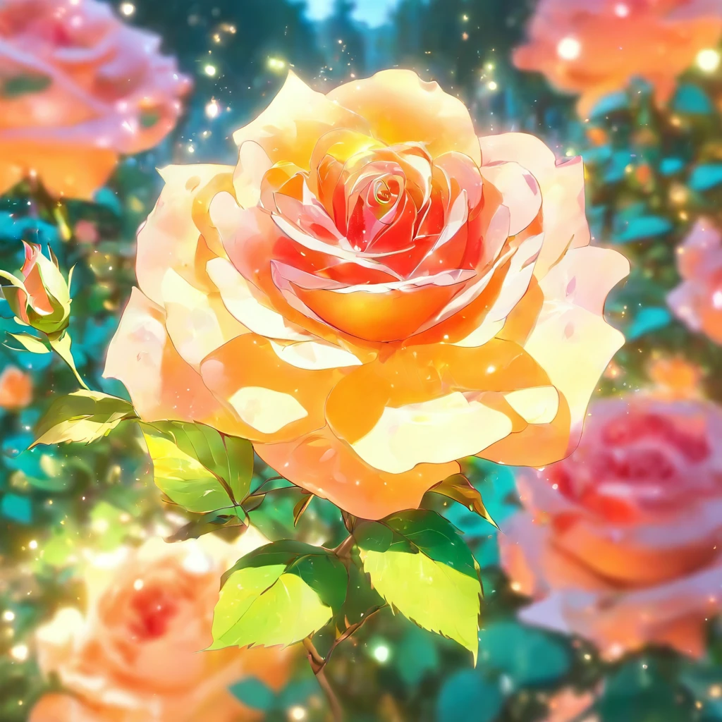(a close-up view of a rosefield),always a big butterfly,rosefield,Beautiful roses,blooming roses,bright colors,Tightly packed roses,soft petals,breeze,green leaves,fertile land,refreshing scent,Summer mood,peaceful atmosphere,blooming nature,the beauty of serenity,(best quality,high resolution,masterpiece:1.2),very detailed,In fact,photoIn fact,soft light,fancy,impressionist style
