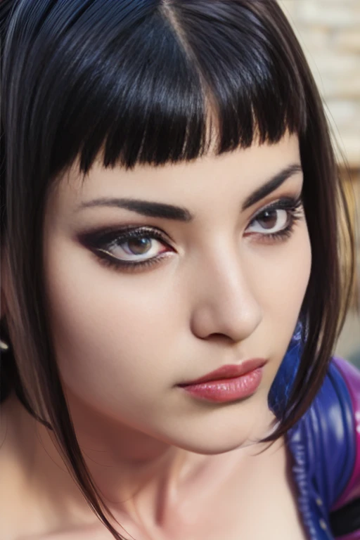 score_9, score_8_up, score_7_up, score_6_up, score_5_up, 1girl, Juri, Game of Thrones, tight purple dress, black hair, (insanely detailed, beautiful detailed face, masterpiece, best quality)