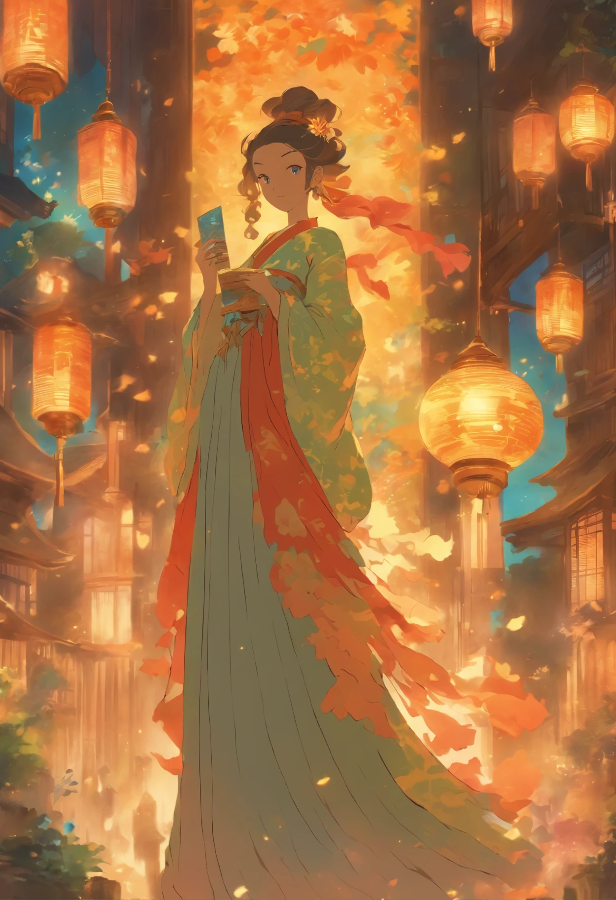 a woman in a long dress holding a scale and a lamp, by Max Buri, by Kyle Lambert, jen bartel, very coherent stylized artwork, by Android Jones, by Craig Thompson, by Andrée Ruellan, by Juan Villafuerte, by Ryan Pancoast, by Pedro Pedraja, inspired by Petros Afshar, bastet