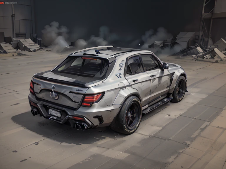 Mercedes，suv，GLK-300-201，,Cement grey body，(LB-Works Full Version: walk)、(86 Gas Turbine)、(drift)、Sponsor logo、future、Racing Specifications、(Gorgeous design)、Live Recording、detail、Deep Edge、Wide tires、Track、Turn on the light