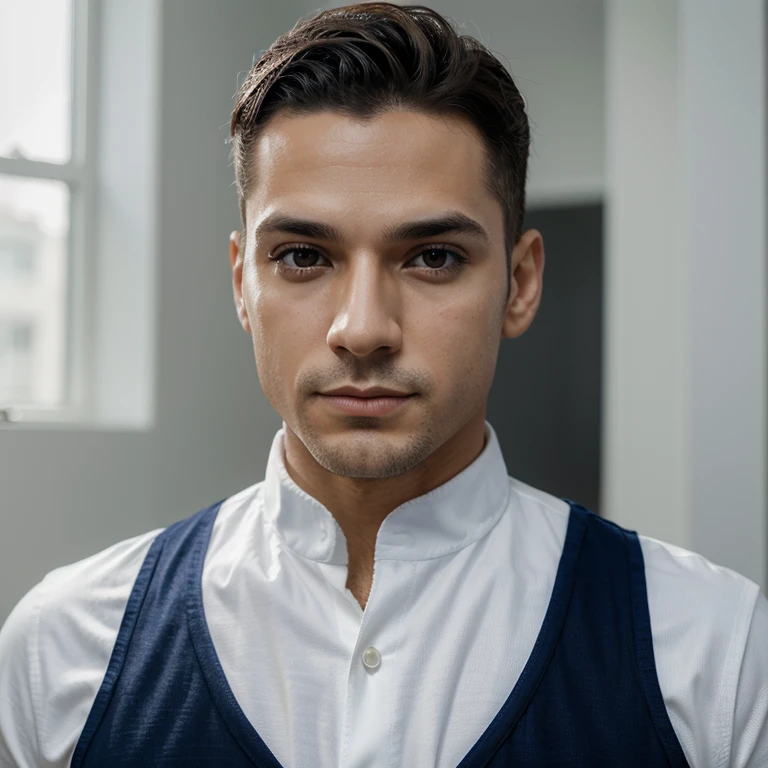 Homem de terno, rosto masculino, detalhes, rosto detalhado, rosto realista, olhos detalhados, olhos realistas, boca realista, boca detalhada, nariz detalhado, Homem detalhado, Homem realista, humano, terno detalhado, pose frontal, front view, fundo branco, luz do dia, dia, lighting, homem realista estilo Marvel e DC.