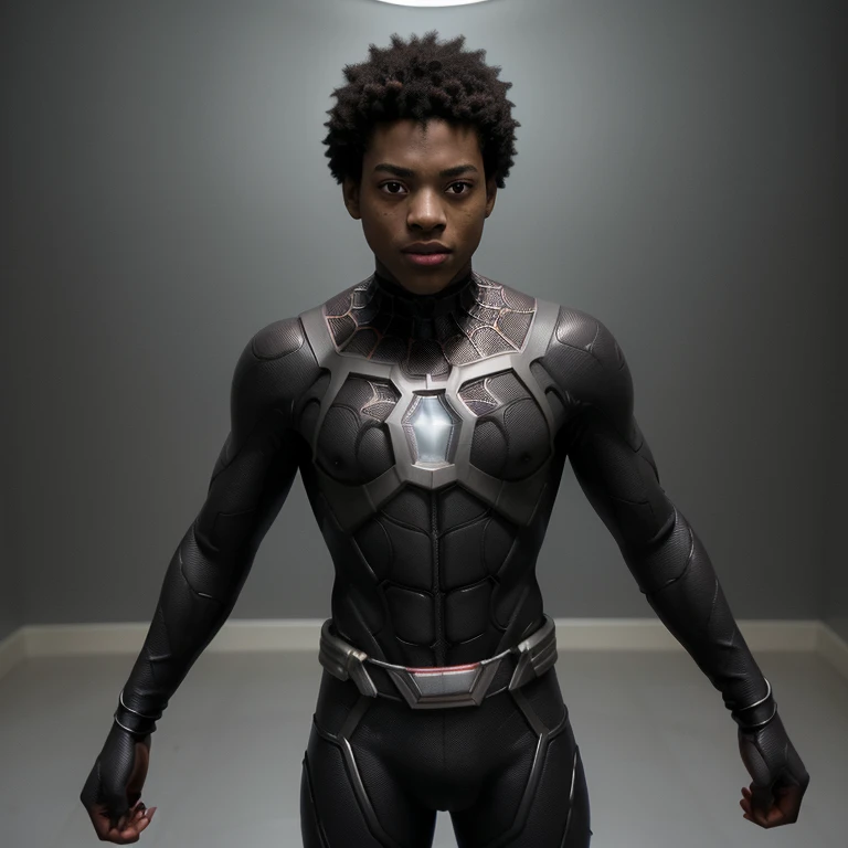 Adolescente Negro, Adolescente Negro Detalhado, Adolescente Realista, Garoto Negro, Garoto Realista, Masculino, Super hero, Super hero realista, Homem Aranha detalhado, Miles Morales realista, Uniforme Homem Aranha, Estilo Marvel e DC, Ator Will Smith, Ator Negro, Luz + lighting, Luz do dia.