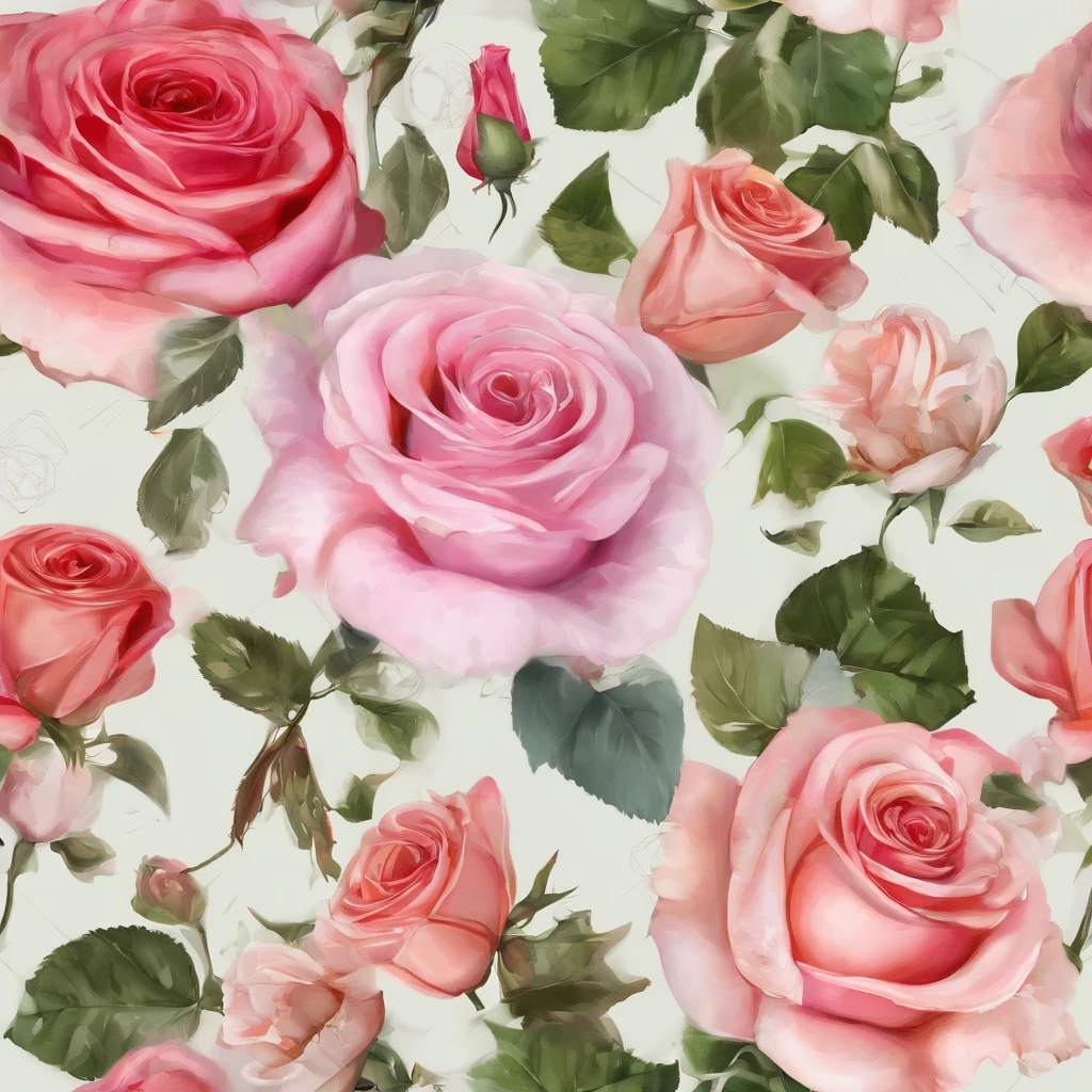 (a close-up view ,rosefield,Beautiful roses,blooming roses,bright colors,Tightly packed roses,soft petals,breeze,green leaves,fertile land,refreshing scent,Summer mood,peaceful atmosphere,blooming nature,the beauty of serenity,(best quality,high resolution,masterpiece:1.2),very detailed,In fact,photoIn fact,soft light,fancy,impressionist style