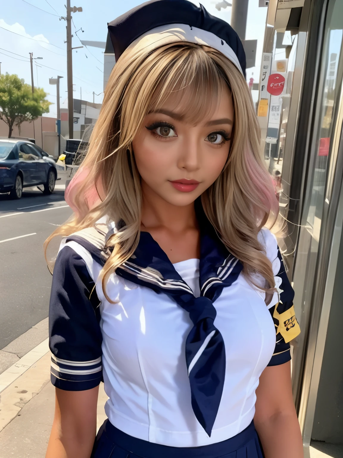 ミニスカートを履いたTwo peopleのhigh school girl:1.9,((Two people high school girl:2)),((Two people:2)),Dynamic Angle, Perfect body, night,moonlight,Exterior lights,Gal, (Anatomically correct),masterpiece, highest quality, RAW Photos, Realistic, face,Beautiful girls, cute, Written boundary depth, High resolution, Super detailed, detailed, ighly detailedd, Extremely detailed eye and realistic student, pale and tanned skin,Two peopleで,woman,(panties), (Short-sleeved sailor uniform:1.8),Spread your legs:1.6,Wide Hips, ((Sensual;1.5)), Glamour, Big Breasts,Sunburn marks on tanned skin,Pink Hair,blonde,Platinum Hair,Brown Hair,orange,Wavy Hair,Shortcuts,Pixie Cut,Cosplay,building,intersection,stage,Pedestrian bridge,vending machine,night,深night,Blurred Background:1.2,White panties,Pink panties,Yellow panties,Black panties,GirlTwo people:2,Two people:2, high school girl,