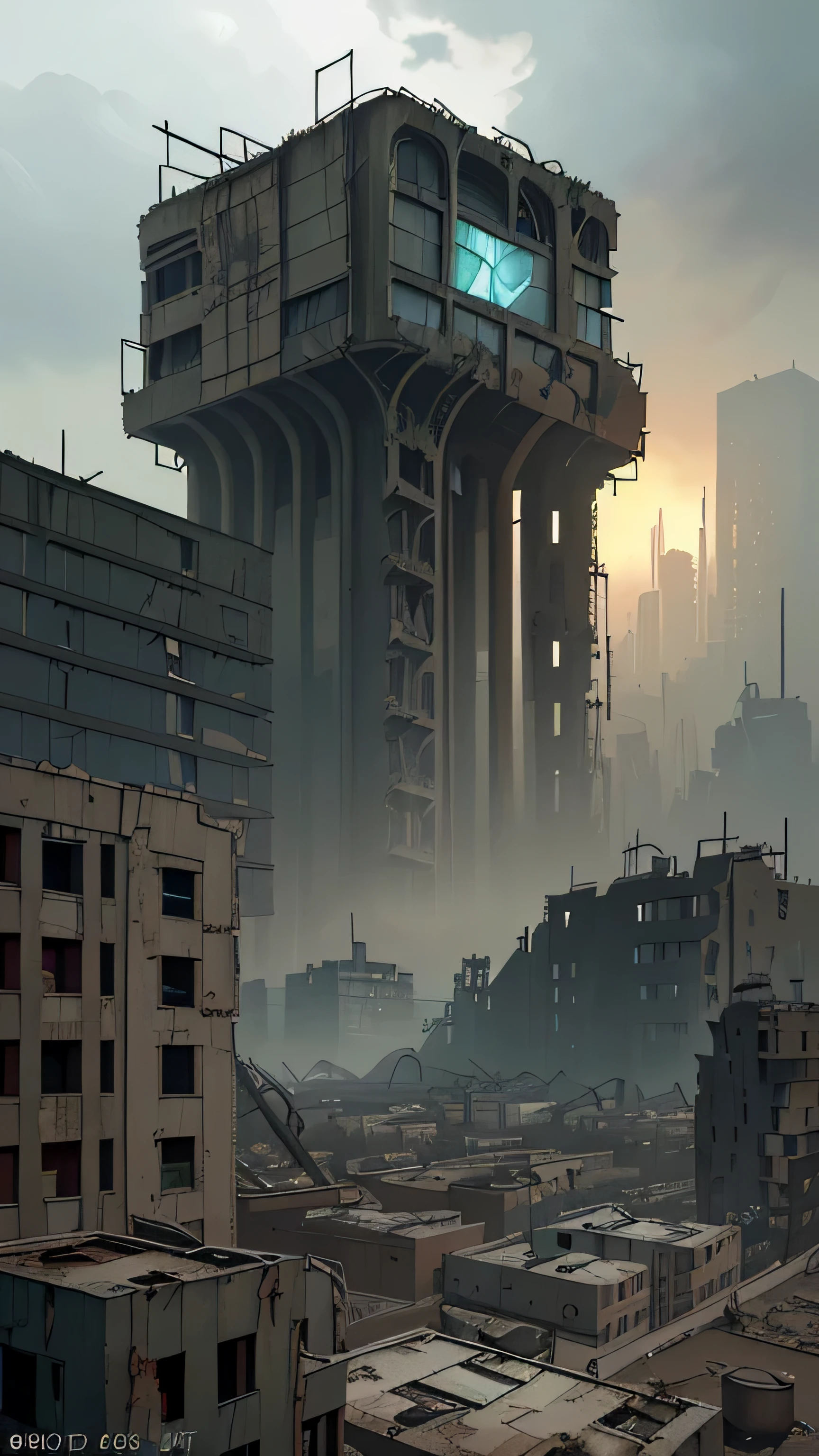 Foto hiperrealista en primer plano de Kelsey Asbille, masterpiece, best quality, (photorealistic:1.4), Create dystopian masterpieces. Depict the cityscape in the gritty style of the game's concept art. This work should evoke a sense of abandonment and despair in a futuristic, post-apocalyptic world. Notice the intricacies of detail, the sharp focus.