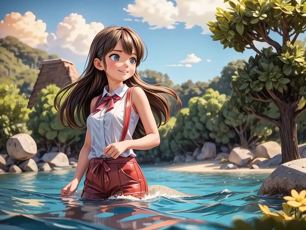 girl floating on the sea