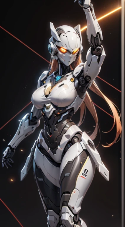 (1.First 5), (1.mechanical girl: 1.5), whole body, Solitary, High heel, (Large Breasts:1.1), Cleavage,cleveage, Big Ass, thigh,Slim waist, thigh粗壮, (Machine prefix: 1.2), (Mechanical limbs: 1.1), (Blood vessels connected to the tubes), (A mechanical vertebrae attached to the back), (The mechanical neck is attached to the neck), armor light, Mecha head mirror, (Glowing Arm: 1.5), (Laser Eyes: 1.5), Fierce gaze, Moles under the eyes, Fighting Stance, Science Fiction, Science Fiction武器, Dynamic poses,
color, HDR, Ray Tracing, NVIDIA RTX, Super Resolution, Unreal 5, Subsurface scattering, PBR Textures, Post-processing, Anisotropic filtering, Depth of Field, Maximum clarity and sharpness, Rule of Thirds, 16K Raw, (Glowing particles: 1.4), Extremely detailed CG, Unity 8K wallpaper, 3D, Movie Lightinging, Lens virus, Reflection, Clear focus, Cyberpunk Art, Practical, 高度详细的 CG illustration, Extremely refined, Movie Lighting, (Practical: 1.5), (Dark background:1.5), Dynamic Angle, masterpiece, best quality, Ultra Detail, illustration, Detail Light, dramatic_shadow,face shadow, Additional Details, The best show, (National Foundation:0.9)