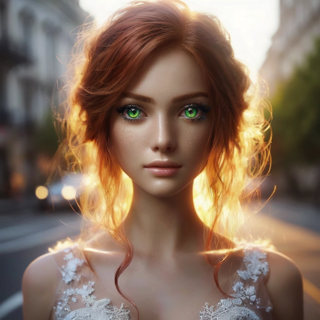 a close up of a woman with red hair and green gold eyes, realistic digital art 4k, realistic digital art 4 k, beautiful digital artwork, 4k highly detailed digital art, 8 k realistic digital art, gorgeous 3d render, amazing digital art, gorgeous digital art, stunning digital illustration, artgerm ; 3d unreal engine, detailed digital 3d art