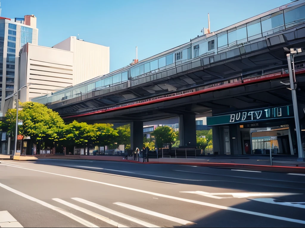 (highest quality:1.5), (masterpiece:1.5), background, noon, In front of the station, tokyo,