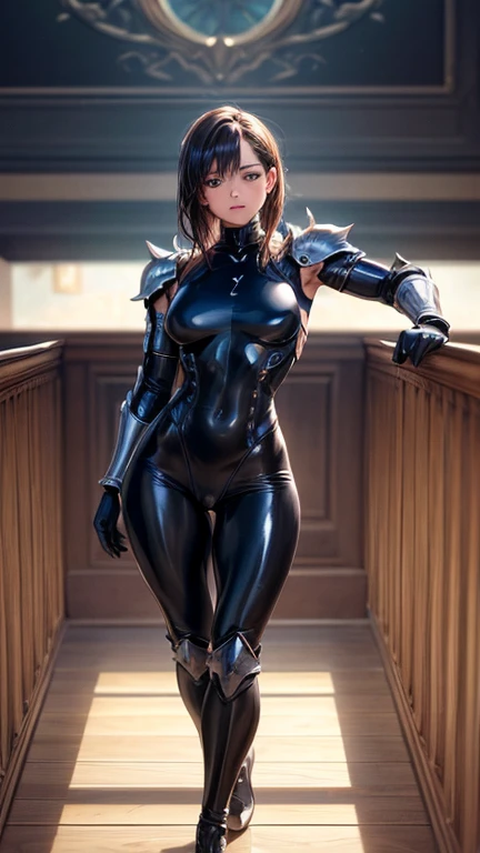 ((Best Quality, 8K, Ultra-Detailed, Masterpiece: 1.3)), One Majestic Boy, with Skin Radiating in Shiny Perfection,
A True Symbol of Perfect Body Beauty, his Form Sculpted in Exquisite Realistic Shades,
(A Cute Baby Face: 1.1), Radiating Innocence and Charm,
Clad in a Bodysuit, a Piece of Techwear that Cuts an Edgy Figure,
His Thighs Bulging with Power and Might, as if Ready to Leap into Action,
donning Leggings Fortified with Armor,
Hands Protected by