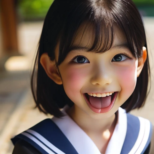 Japanese,,Short Bob,Please show me your profile,Turn to the side,Face close-up,Please open your mouth wide,Stick your tongue out.,Show me your tongue,cute,Summer sailor uniform