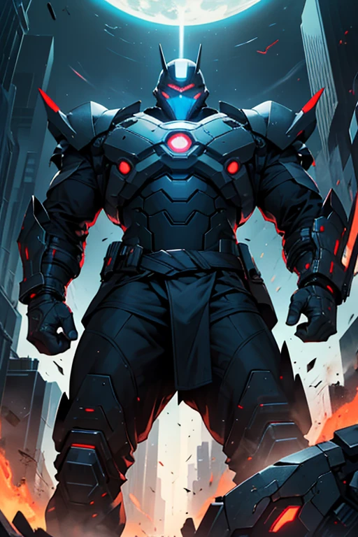 Let's create a villain known as "Uncle," who utilizes advanced technology as his weapon of choice:
Name: Uncle Tech
Appearance:
- Uncle Tech is a towering figure, standing well over six and a half feet tall, with a large and imposing build that commands attention.
- His features are obscured by a sleek, high-tech helmet with glowing red visor lenses that conceal his eyes and add an air of menace to his presence.
- He wears a suit of heavy-duty powered armor, its metallic surface adorned with an array of gadgets and weaponry, hinting at its formidable capabilities.
- Despite his intimidating appearance, there is an air of cold calculation and ruthlessness in his demeanor, reflecting his single-minded obsession with technological dominance.
Equipment and Abilities:
- Uncle Tech is a genius inventor and engineer, specializing in the creation of advanced cybernetic enhancements and cutting-edge weaponry.
- He wears a suit of powered armor that enhances his strength and durability, allowing him to go toe-to-toe with even the most formidable opponents.
- The armor is equipped with an array of built-in weapons, including energy blasters, missile launchers, and retractable blades, making him a deadly adversary in combat.
- In addition to his armor, Uncle Tech employs a variety of high-tech gadgets and devices to further augment his abilities, including drones, hacking tools, and energy shields.
- His mastery of technology allows him to hack into computer systems, override security protocols, and control machines remotely, giving him unparalleled control over the digital world.
Personality:
- Uncle Tech is cold, calculating, and utterly ruthless, viewing the world through the lens of technological superiority.
- He sees himself as the ultimate authority on all things technological, with a superiority complex that borders on megalomania.
- He has little regard for human life or morality, viewing people as little more than tools to be used and discarded in his quest for te