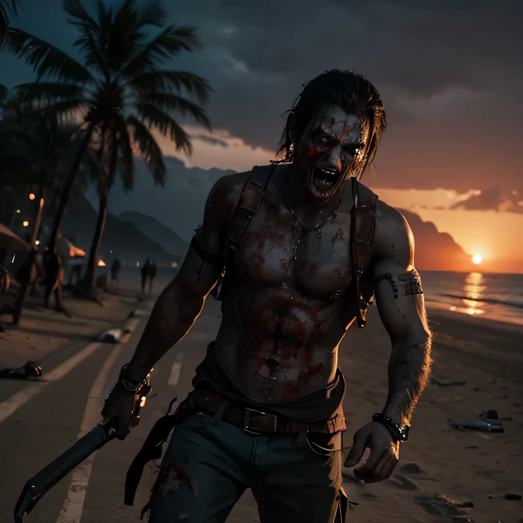 Dead island, Beach, scary Zombies ,apocalypse