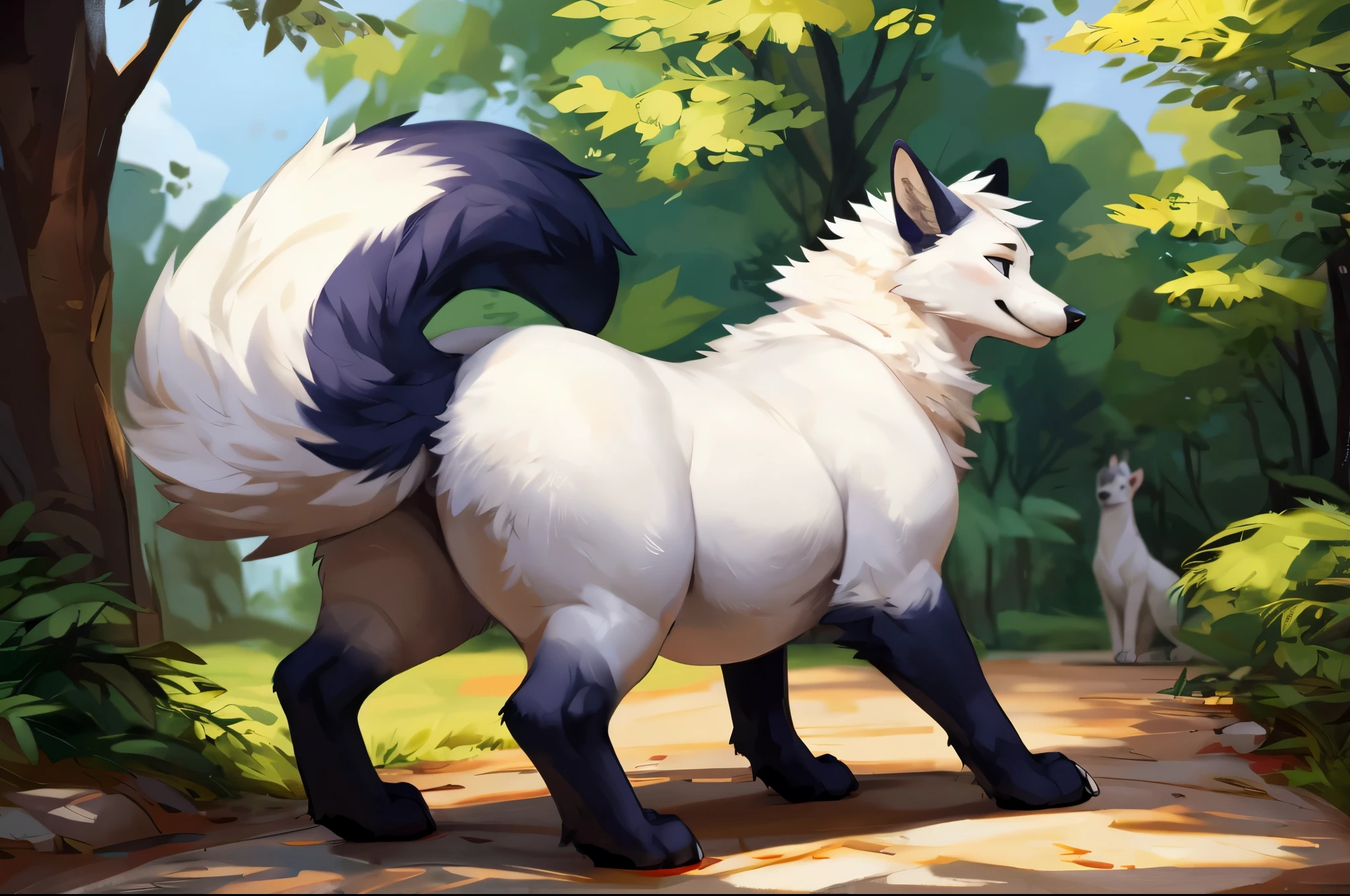 4k ultra quality, 4k full body view,(ultra high detailed body),((feral)) fox,by mystikfox61, by glitter trap boy,feral paws, by bebebebebe,by morethreedee, by seibear,(thick thigh),(chubby thigh),thicc thigh,thick legs,chubby legs,thicc legs,massive butt,enomorous thigh,massive thigh,massive legs,thick lower legs,wide legs,(detailed thigh),(wide thigh),fluffy belly sharp nails,((sfw)),(ultra detailed face),detailed eyes,big tail,fluffy tail,(detailed tail),enomorous tail,bigger tail,huge tail,volumetric light,muscle legs,big paws,(thick paws),fluffy paws,furry paws,enomorous paws,(feral focus), beast,(bigger lower body),(long legs),side view,master works, super fine, 4k resolution, high quality,high picture detail,dark fantasy,illusory engine, Masterpiece,dire fox,faint lighting,in a park,white fur,(feral) belly,charming (feral) body,chubby (feral) body,detailed belly,enomorous belly,ultra hyper belly