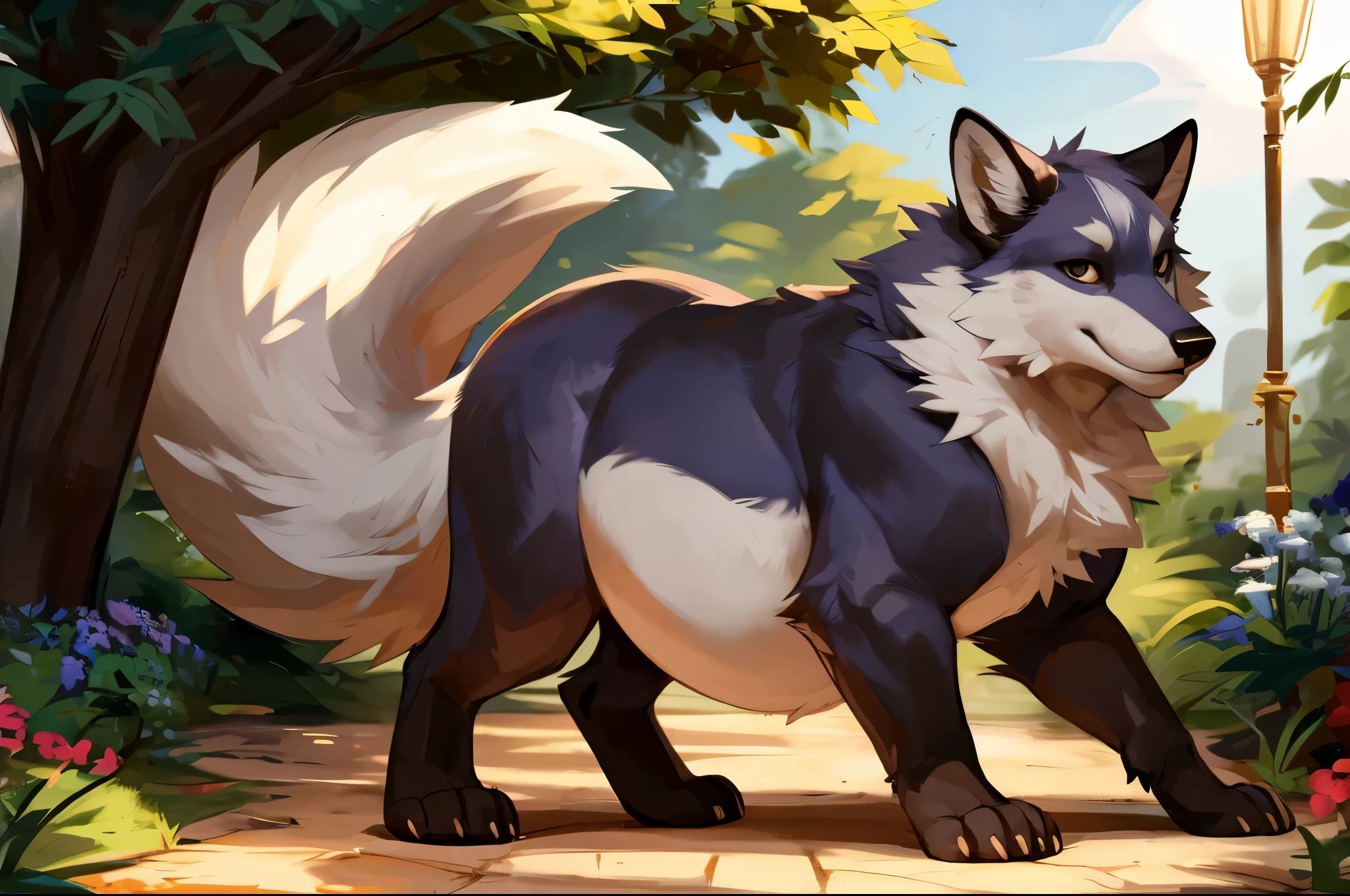 4k ultra quality, 4k full body view,(ultra high detailed body),((feral)) fox,by mystikfox61, by glitter trap boy,feral paws, by bebebebebe,by morethreedee, by seibear,(thick thigh),(chubby thigh),thicc thigh,thick legs,chubby legs,thicc legs,massive butt,enomorous thigh,massive thigh,massive legs,thick lower legs,wide legs,(detailed thigh),(wide thigh),fluffy belly sharp nails,((sfw)),(ultra detailed face),detailed eyes,big tail,fluffy tail,(detailed tail),enomorous tail,bigger tail,huge tail,volumetric light,muscle legs,big paws,(thick paws),fluffy paws,furry paws,enomorous paws,(feral focus), beast,(bigger lower body),(long legs),side view,master works, super fine, 4k resolution, high quality,high picture detail,dark fantasy,illusory engine, Masterpiece,dire fox,faint lighting,in a park,white fur,(feral) belly,charming (feral) body,chubby (feral) body,detailed belly,enomorous belly,ultra hyper belly