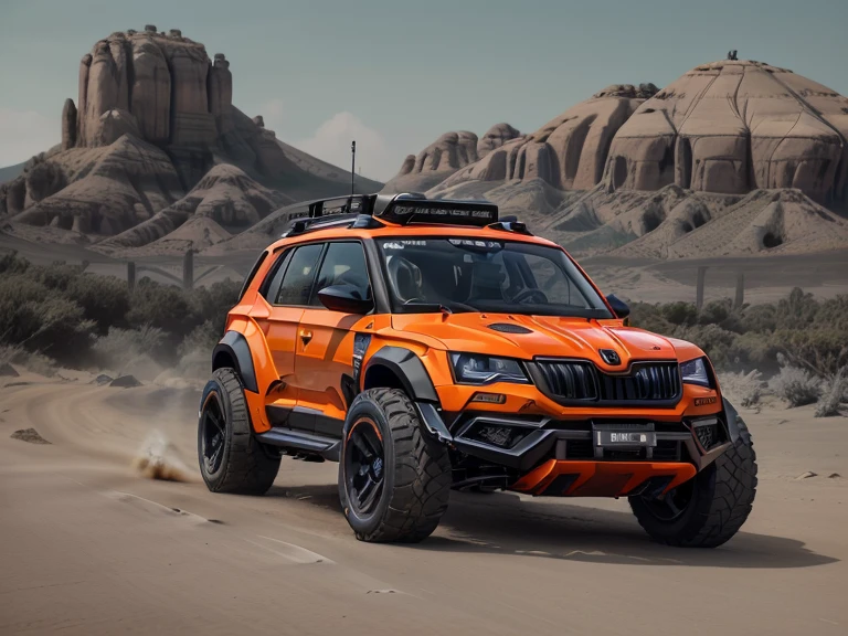 Skoda,suv,Yedi,Orange body,(LB-Works Full Version: walk)、(86 Gas Turbine)、future、off-road车规格、(Gorgeous design)、Live Recording、detail、Deep Edge、Wide tires、off-road、Turn on the light