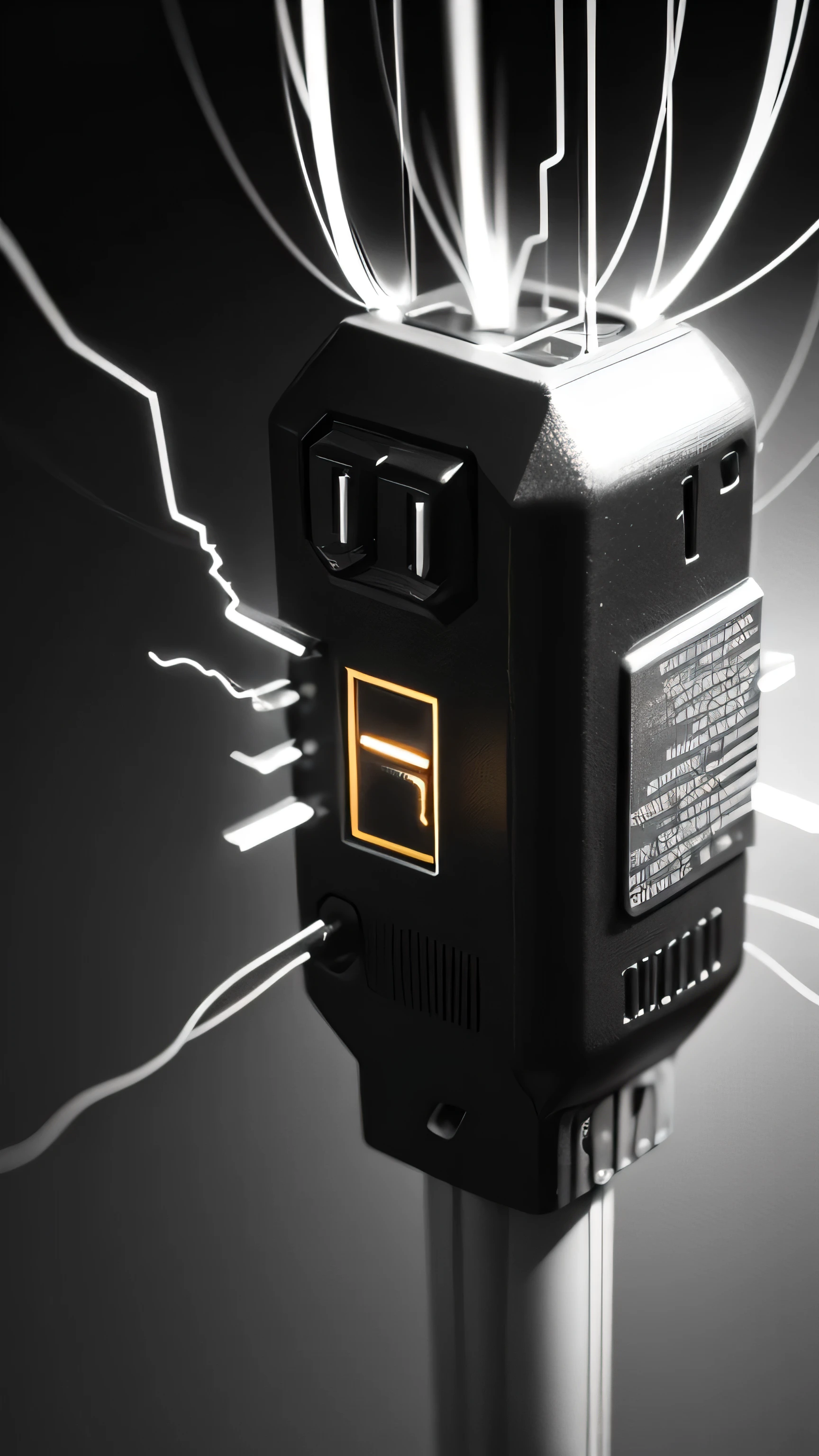 electric current, close up, blur, black white photo, 8k