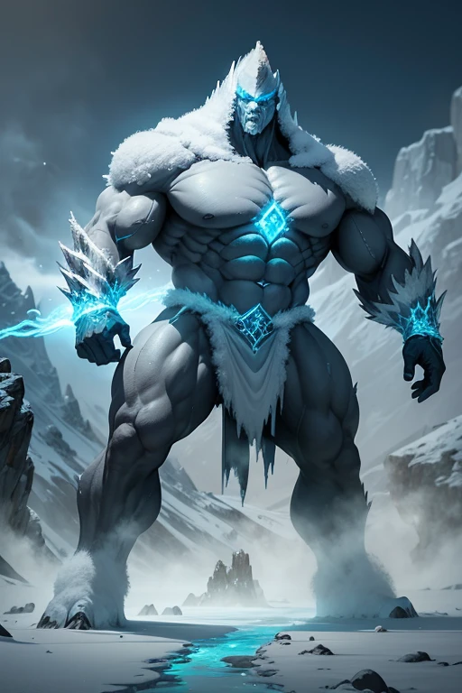 Let's conjure up a formidable creature with a body made of ice:
Name: Frost Colossus
Description:
- The Frost Colossus is a towering behemoth, standing as tall as a mountain, with a massive and imposing frame sculpted entirely of ice.
- Its form is jagged and angular, resembling a frozen mountain range, with icicles hanging from its massive limbs like deadly spears.
- Glowing veins of frigid energy pulse beneath its icy surface, casting an eerie blue light that illuminates its crystalline form.
- The Frost Colossus exudes an aura of icy cold that chills the air around it, freezing everything in its vicinity with its mere presence.
- Despite its immense size, there is a grace and fluidity to its movements, as if it is a living embodiment of the frozen wilderness.
Abilities:
- Frost Colossus possesses control over ice and cold, manipulating them with ease to suit its needs and desires.
- It can summon blizzards and ice storms with a mere thought, blanketing the landscape in a layer of frost and snow that freezes everything in its path.
- Its icy form allows it to freeze the ground beneath its feet, creating treacherous terrain that hampers the movements of its enemies.
- Frost Colossus can shape its icy body into weapons, such as razor-sharp blades and massive hammers, using them to strike down its foes with bone-chilling precision.
- It can also unleash blasts of freezing energy that encase its enemies in solid ice, rendering them helpless and vulnerable to its attacks.
Nature:
- Frost Colossus is a creature of the frozen wastes, born from the depths of the coldest and most inhospitable regions of the world.
- It roams the icy tundra like a living blizzard, its presence heralded by howling winds and swirling snowstorms that obscure the landscape.
- Despite its formidable appearance, there is a sense of ancient wisdom and serenity to its demeanor, as if it is a guardian of the frozen wilderness rather than a mere force of destruction.
- Frost Colossus is a solitar