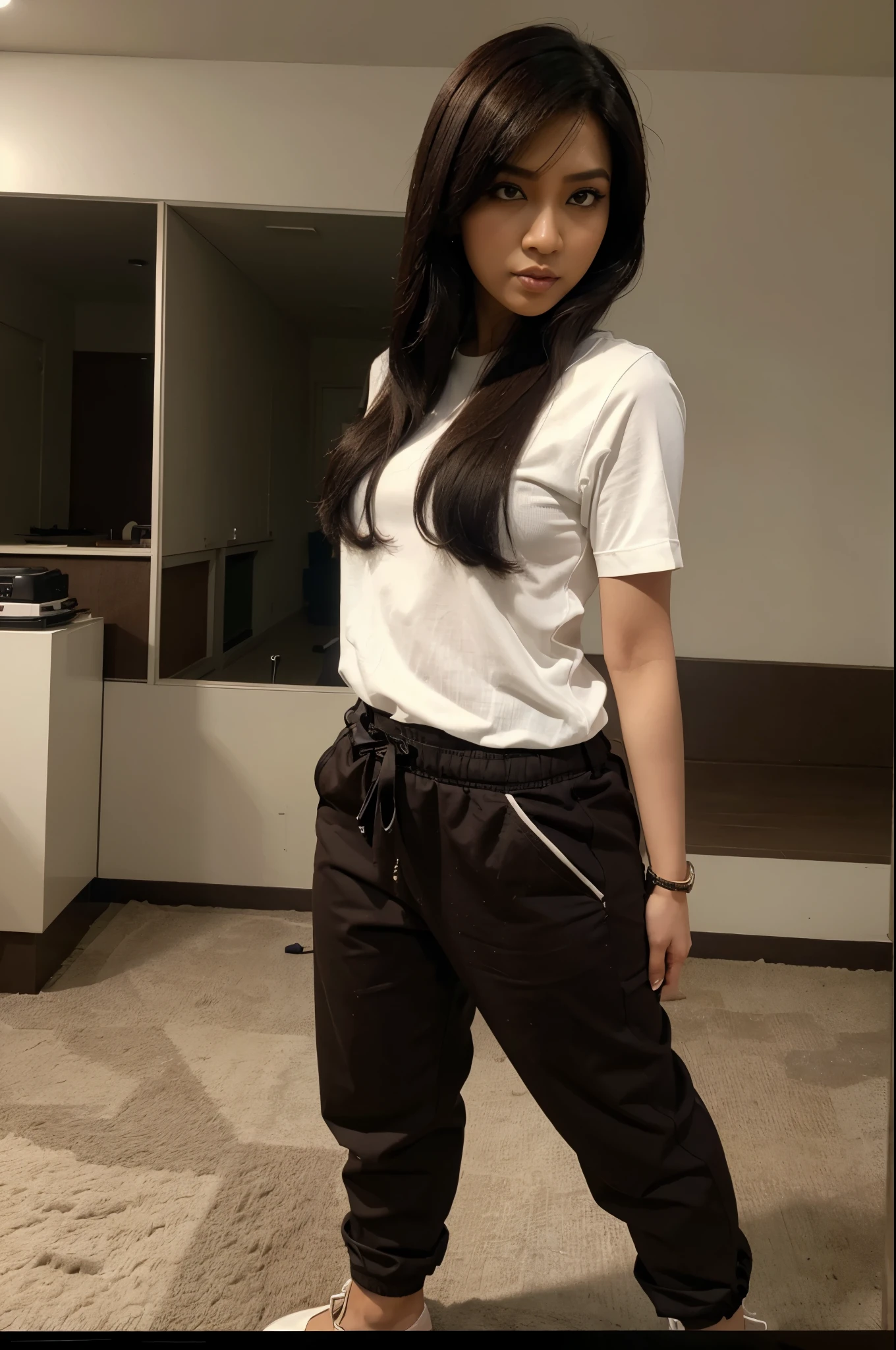 Karikatur 3D full body realistis nyata, kepala besar,seorang laki-laki dewasa,berwajah Indonesia, berumur 30 tahun, rambut hitam pendek,mengenakan kemeja lengan pendek seragam PNS Indonesia warna coklat muda,celana panjang warna coklat muda,sepatu kulit hitam, pose sedang berdiri bebas sambil menghadap ke arah depan, berlatar belakang putih, karikatur 3D realistis nyata,hd