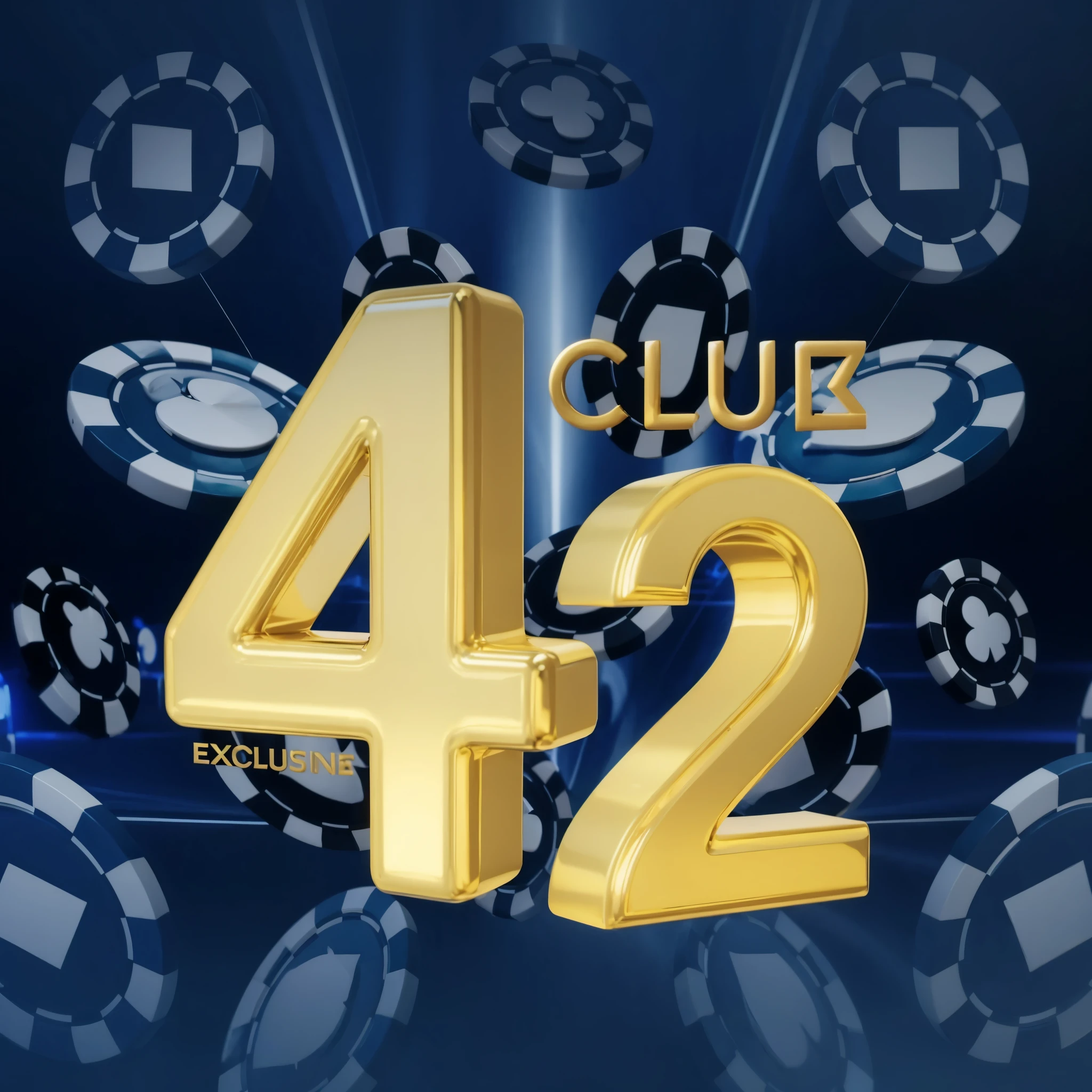 un primer plano de una serie de fichas de casino sobre un fondo azul, a digital rendering by Wayne England, presentado en zbrush central, arte digital, online casino logo, club, Retrato C 12.0, Retrato C 1 2. 0, Estilo C 4 D, 2023 4K, 4k, 4k, 4:3, studio 54