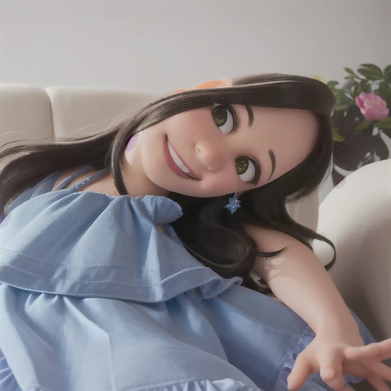 There is someone who is sitting on a sofa, 2 years old, 5 years old, she is smiling and excited, Four years old, hermoso lindo, violeta myers, alani guillen, hermosa y sonriente, slight linda sonrisa, Sonrisa inocente, ella esta sonriendo y feliz, dulce sonrisa, linda hermosa, 4 years, sonrisa encantadora, linda sonrisa, 
