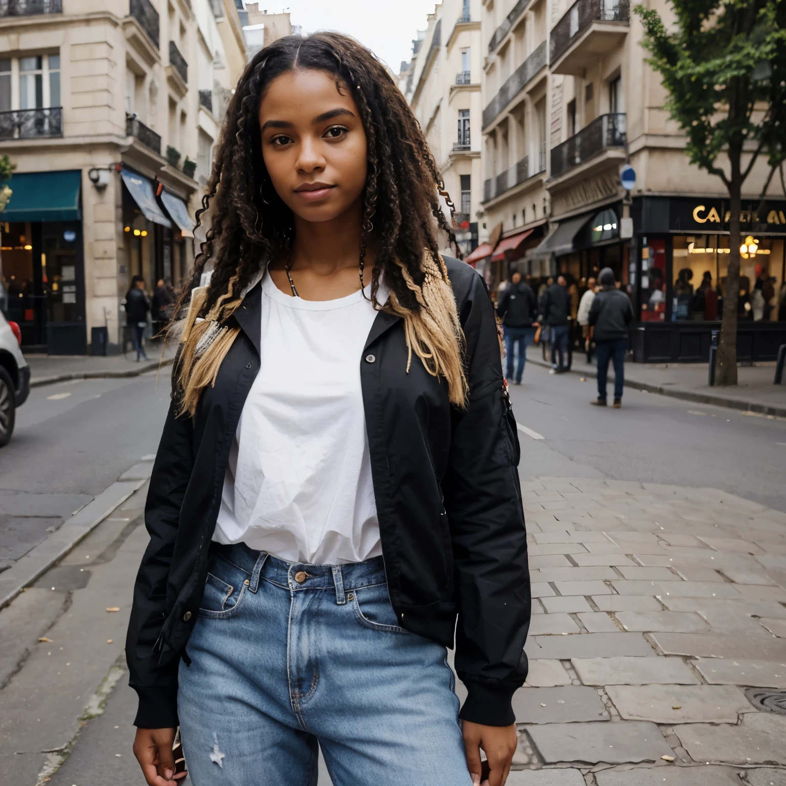 Métis, Afrique , frizzy hair, real , casual clothes paris