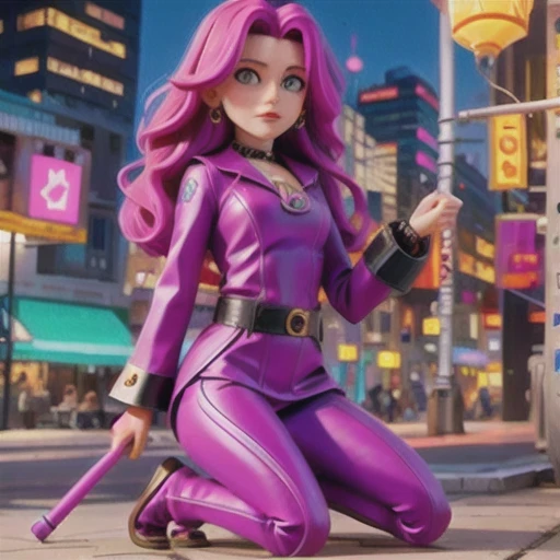 kneel ((Flowing purple and pink hair))(Foreigners)