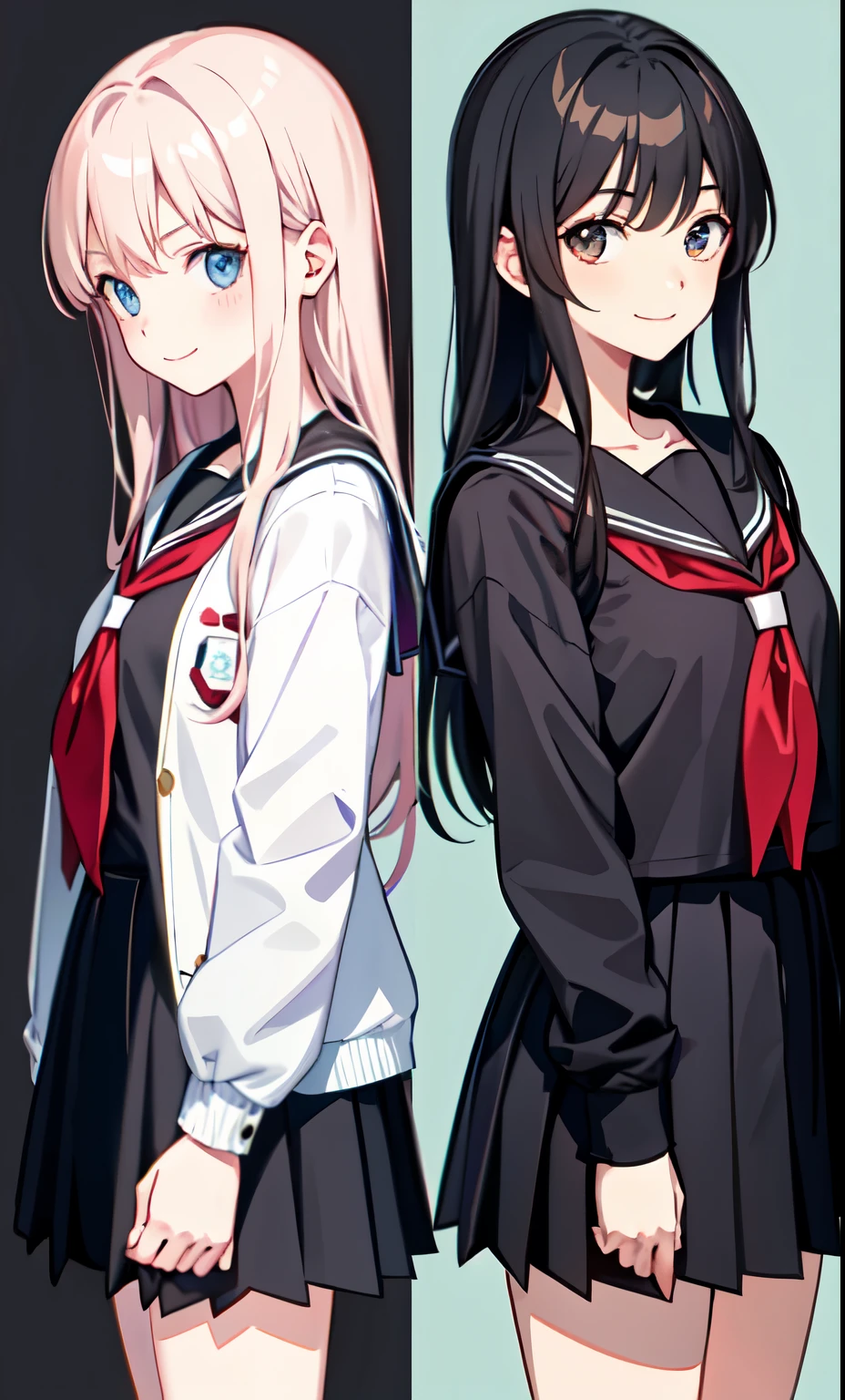 girl、1人のgirl、smile、As Adult、high school student、uniform、Serafuku、(Small breasts)