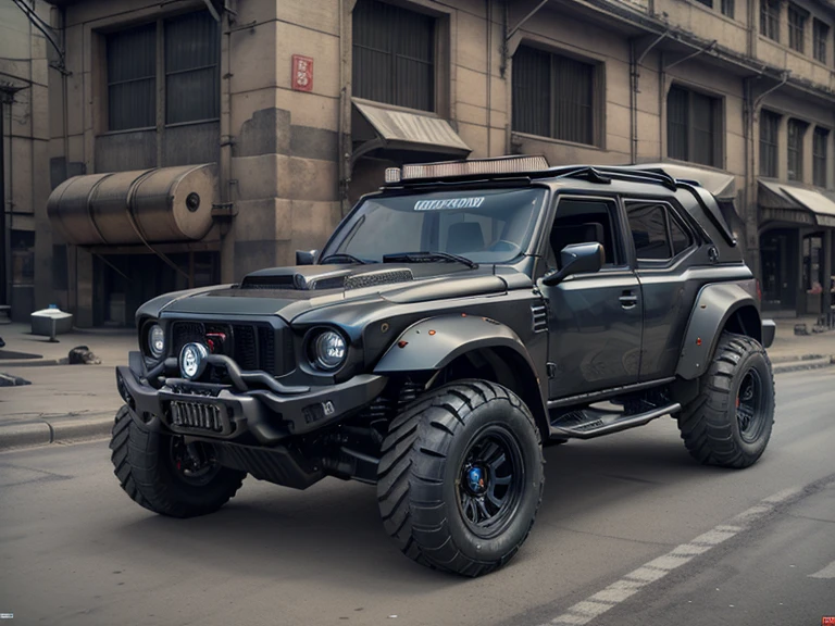 FAW Hongqi，off-road车，HS7，black body，(LB-Works Full Version: Walk)、(86 Gas Turbine)、future、off-road车规格、(Gorgeous design)、live recording、detail、Edge of the Abyss、Wide tires、off-road、Turn on the lights