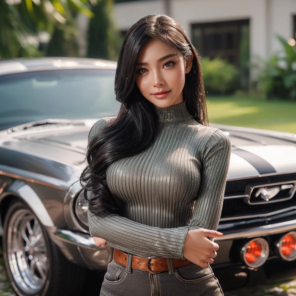 Beautiful woman,body portrait、8k,fine and beautiful eyes,Dindal effect、masterpiece, 最high quality, high quality, High resolution、very detailed photos、(natural skin texture、fine skin、hyper realism、Super sharpness)、high detail skin、(very detailed、fine skin texture、intricate details、beautiful face、(lifelike face)、realistic eyes、beautiful and detailed eyes、ponytail、real looking skin、beautiful skin、big breasts、G cup、glamorous、shiny skin、Oily muscle、take a shower in the bathroom、surreal、very detailed、golden ratio、with smiling eyes、((night moonlight background))、body portrait