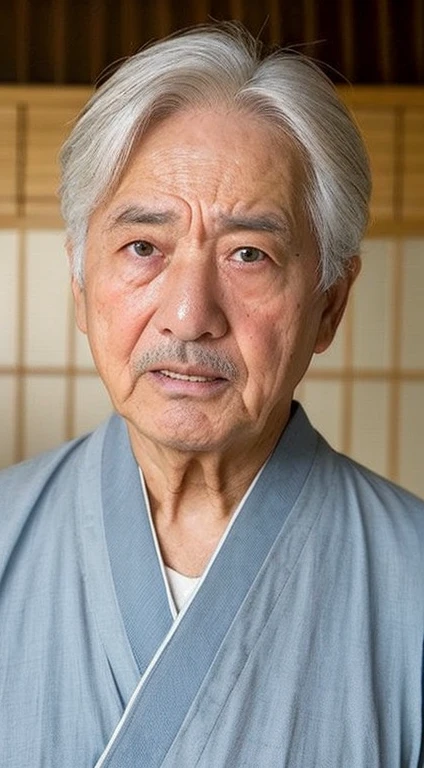 Grandpa、Angry face、I&#39;m a little sunburned、Gray Hair、kimono