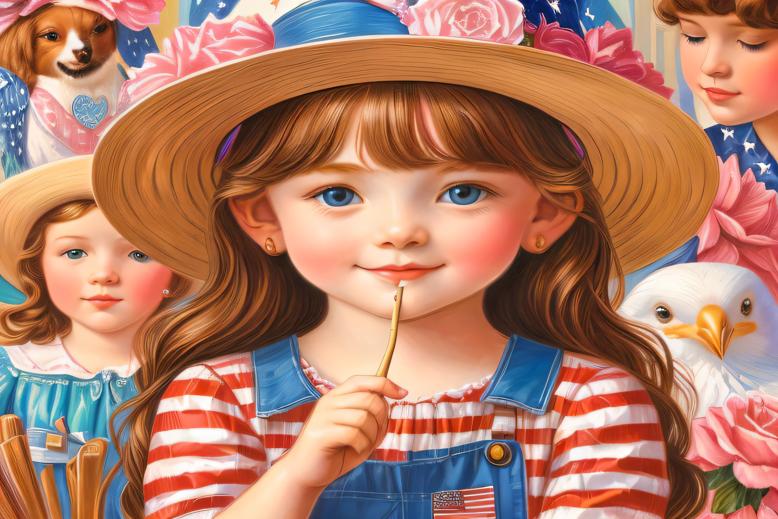 A lovely American ,Dove of peace,American Goddess