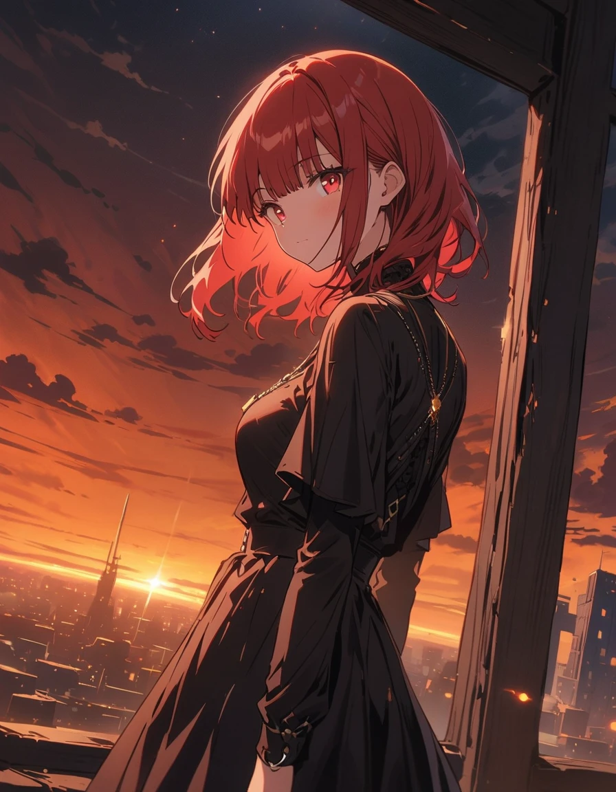(highest quality、masterpiece、High resolution、detailed)、animeスタイル、Flat Style、(Shining Eyes、detailed美しい顔), 1 girl、masterpiece, highest quality, anime, 非常にdetailedな顔, 非常にdetailedな目, 非常にdetailedな背景, Perfect lighting, One girl, alone, whole body, うつ伏せでsniper rifleを構える, Latex Legwear, Cool black outfit, Redhead, Amulets、Outdoor、Rooftop、(sniper rifle、Sniper at a distance) 、(highest quality、masterpiece、High resolution、detailed)、animeスタイル、Flat Style、(Shining Eyes、detailed美しい顔), BREAK,1 girl、extremely detailed(The Shining), Best lighting, Best Shadow、High saturation、Dynamic Angle、anime