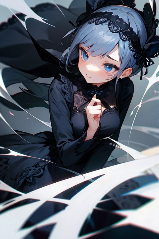 black and navy lace dress、cute、Villainess、Headband