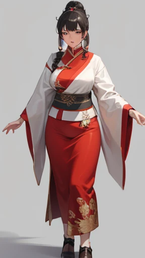 Ancient Chinese woman walking alone
