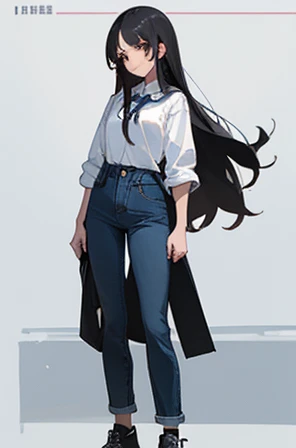 • a female student,
-description:
>Long Black hair,
>Brown eyes,
>0,90 cm tall,
>,
-wearing:
>white shirt,
>blue jeans,
>black shoes and white socks.
-image background:
>school building,
>in the background,
