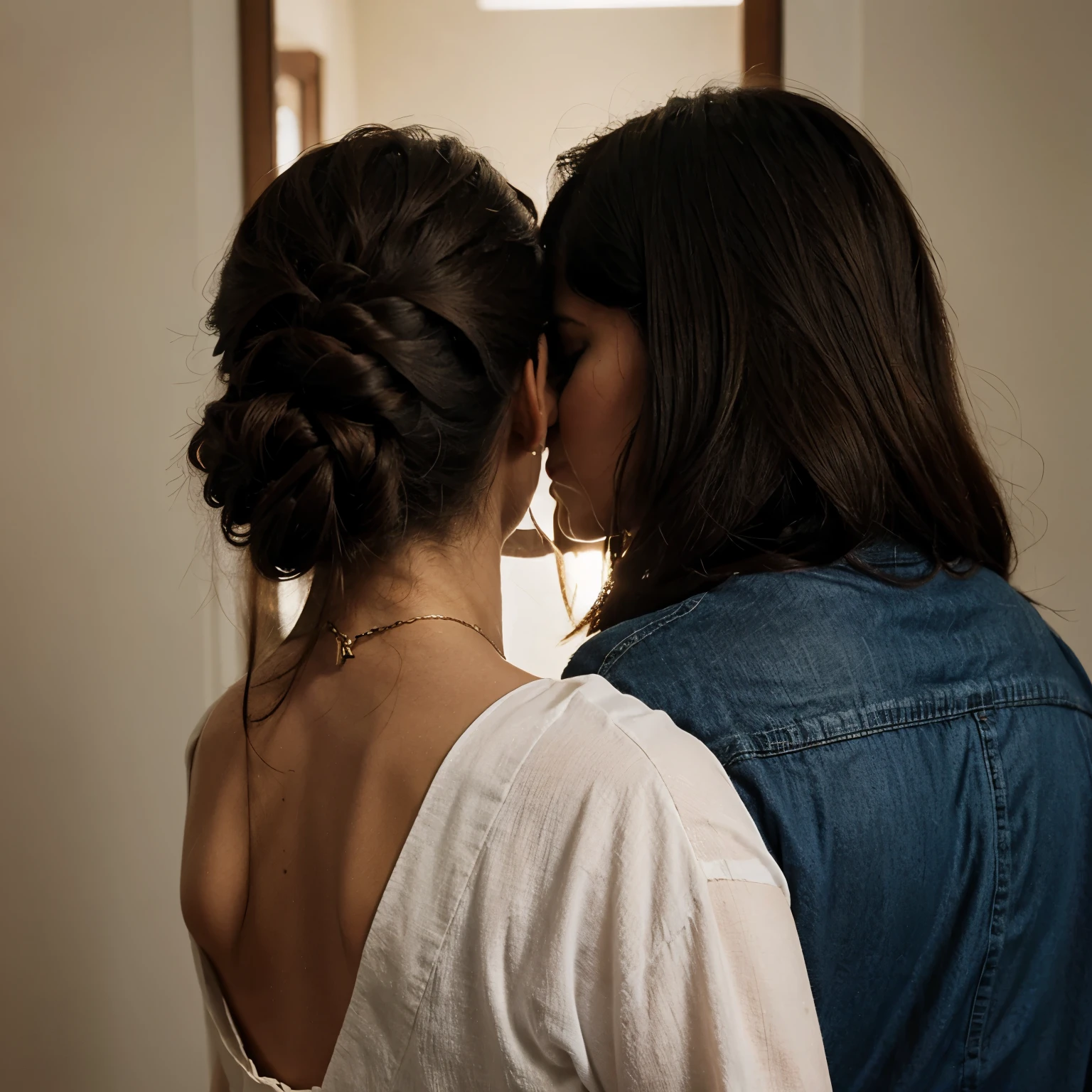 Neck kiss from behind 