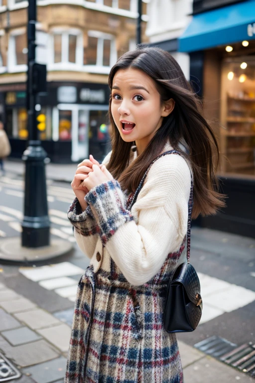 Beautiful woman shocked in middle of crosswalk in UK