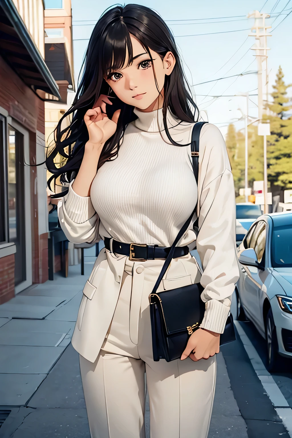 highest quality、High resolution、Detailed Background、(Beautiful face in every detail:1.4)、Anatomically correct、(Draw the usual number of fingers:1.2)、(Detailed facial expressions)、(Detailed eyes:1.2)、(Detailed eyes:1.2)、Beautiful, smooth skin、Beautiful women in their 20s、(Huge breasts:1.2)、(Highly detailed face:1.4)、Brown Hair、Black Hair、Braided long hair、Wavy Hairstyle、Cute hairstyle、well-groomed eyebrows、Perfect body line、Calm atmosphere、Express yourself with confidence、cute gesture、He looks at me with a very trusting expression.、Cowboy Shot、
Pair it with a black tailored jacket and wide leg trousers、
Choose a simple white blouse、Creates a sense of cleanliness、
Choose gold or silver accessories、Gives a simple and sophisticated impression、
Wear black heeled pumps or boots、Tightens the whole、
Choose a midi-length floral dresark the waist with a belt、Tightens the silhouette、
By putting on a cardigan in a calm tone、Adds elegance、
Match it with a bag and pumps in a neutral color.、Putting it all together、
Pair it with a navy or grey tailored jacket and slim-fitting trousers.、
Choose a simple white shirt、Gives a clean impression、
Add pearl and diamond accessories、Adds a classy accent、
Wear pumps or loafers in neutral colors、It creates a stylish look、
Pair a neutral turtleneck sweater with tapered pants.、
Wear a trench coat with sharp lines、Gives off an urban vibe、
Pair it with minimalist accessories and bags.、Gives a modern impression、
Wear sneakers or ankle boots、Combines casual and sophisticated style、very beautiful、
Yellowstone National Park, which straddles the US states of Wyoming, Montana, and Idaho, is the world's first designated national park and is home to spectacular natural scenery.、Famous attractions include Old Faithful, Grand Prismatic Hot Springs and the Grand Canyon of Yellowstone.