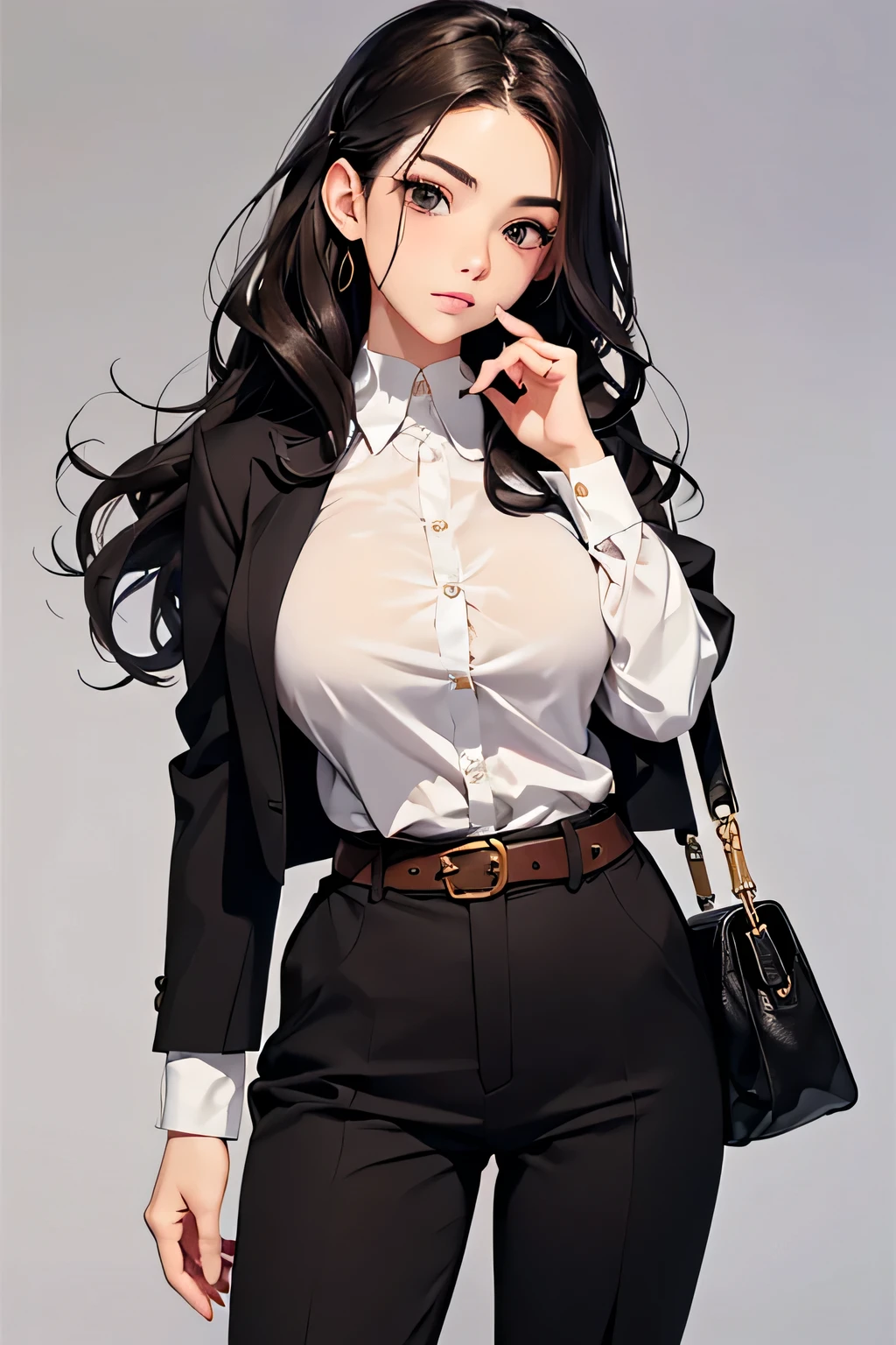 highest quality、High resolution、Detailed Background、(Beautiful face in every detail:1.4)、Anatomically correct、(Draw the usual number of fingers:1.2)、(Detailed facial expressions)、(Detailed eyes:1.2)、(Detailed eyes:1.2)、Beautiful, smooth skin、Beautiful women in their 20s、(Huge breasts:1.2)、(Highly detailed face:1.4)、Brown Hair、Black Hair、Braided long hair、Wavy Hairstyle、Cute hairstyle、well-groomed eyebrows、Perfect body line、Calm atmosphere、Express yourself with confidence、cute gesture、He looks at me with a very trusting expression.、Shooting in a natural park、Cowboy Shot、
Pair it with a black tailored jacket and wide leg trousers、
Choose a simple white blouse、Creates a sense of cleanliness、
Choose gold or silver accessories、Gives a simple and sophisticated impression、
Wear black heeled pumps or boots、Tightens the whole、
Choose a midi-length floral dresark the waist with a belt、Tightens the silhouette、
By putting on a cardigan in a calm tone、Adds elegance、
Match it with a bag and pumps in a neutral color.、Putting it all together、very beautiful