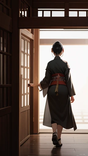 Ancient Chinese woman walking alone、photograph