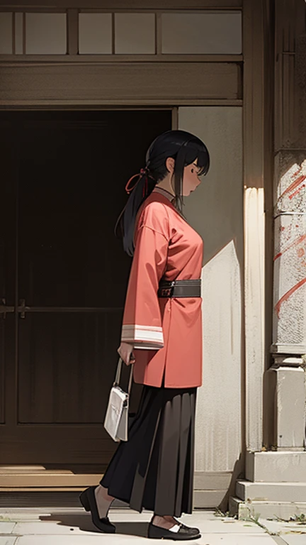 Ancient Chinese woman walking alone、photograph
