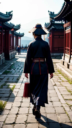 Ancient Chinese woman walking alone、photograph