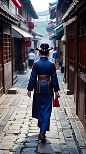 Ancient Chinese woman walking alone、photograph